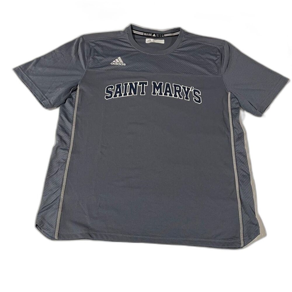 Adidas Saint Mary's Gaels Climacool Team Issued Athletic Tee Size L Gray Jersey